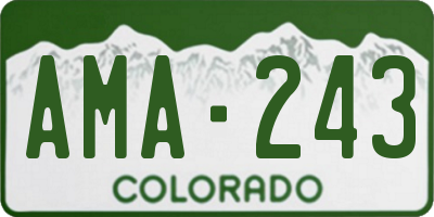 CO license plate AMA243
