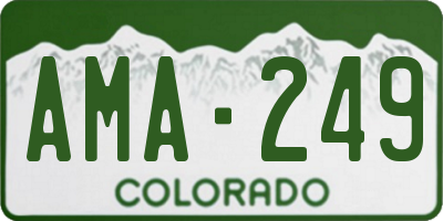 CO license plate AMA249