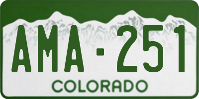 CO license plate AMA251