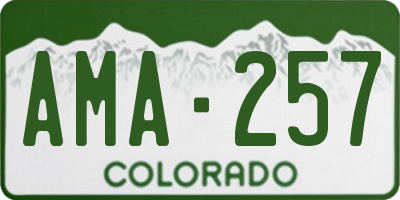 CO license plate AMA257