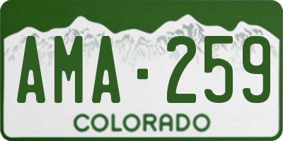 CO license plate AMA259