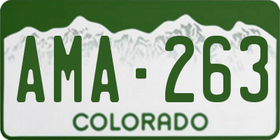 CO license plate AMA263