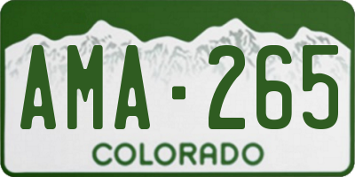 CO license plate AMA265