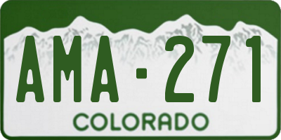 CO license plate AMA271