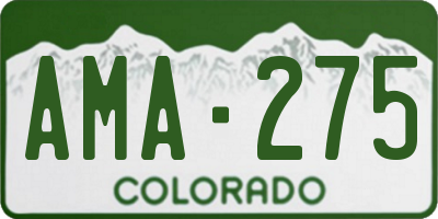 CO license plate AMA275