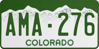 CO license plate AMA276