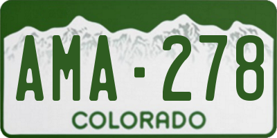 CO license plate AMA278