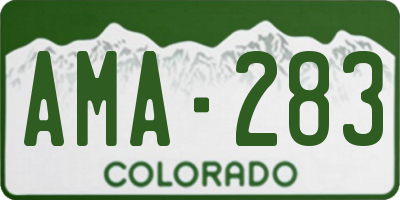 CO license plate AMA283
