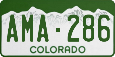 CO license plate AMA286