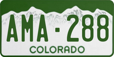 CO license plate AMA288