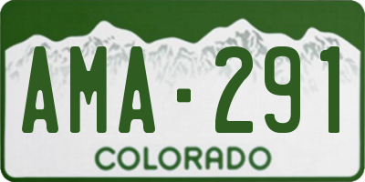 CO license plate AMA291