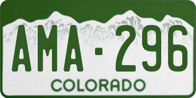CO license plate AMA296