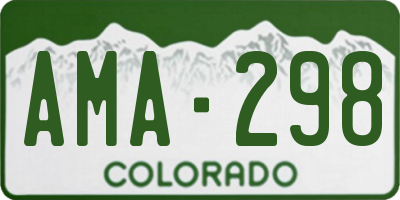 CO license plate AMA298