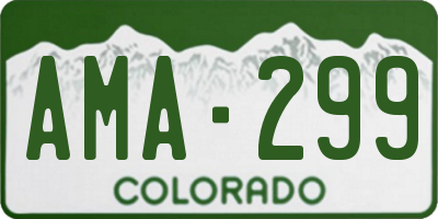 CO license plate AMA299
