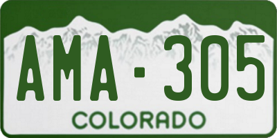 CO license plate AMA305
