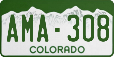 CO license plate AMA308