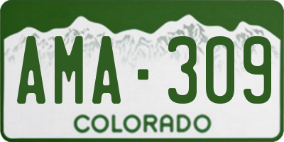 CO license plate AMA309