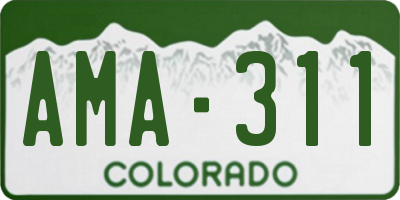 CO license plate AMA311