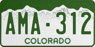 CO license plate AMA312