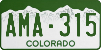 CO license plate AMA315