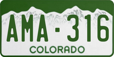 CO license plate AMA316