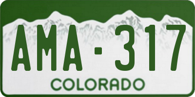 CO license plate AMA317