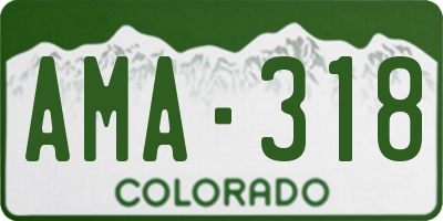 CO license plate AMA318