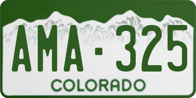CO license plate AMA325