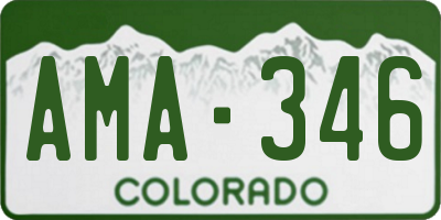 CO license plate AMA346