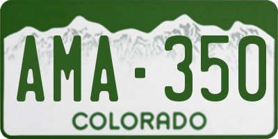 CO license plate AMA350