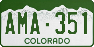 CO license plate AMA351