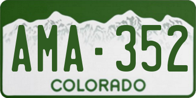 CO license plate AMA352