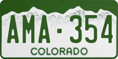 CO license plate AMA354