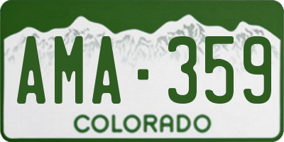 CO license plate AMA359