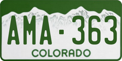 CO license plate AMA363