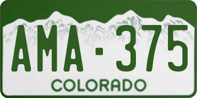 CO license plate AMA375