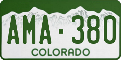 CO license plate AMA380