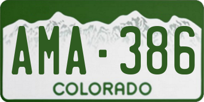 CO license plate AMA386