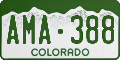 CO license plate AMA388