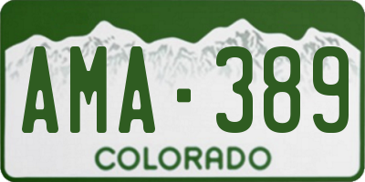 CO license plate AMA389
