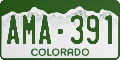 CO license plate AMA391