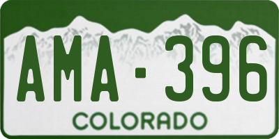CO license plate AMA396