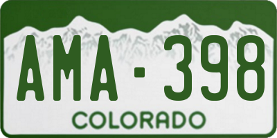 CO license plate AMA398