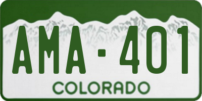 CO license plate AMA401