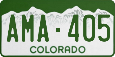 CO license plate AMA405