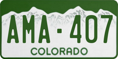 CO license plate AMA407