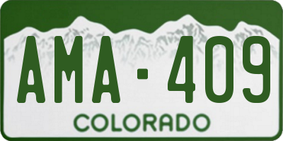 CO license plate AMA409