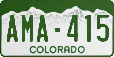 CO license plate AMA415