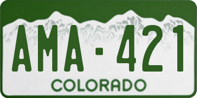CO license plate AMA421