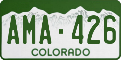 CO license plate AMA426